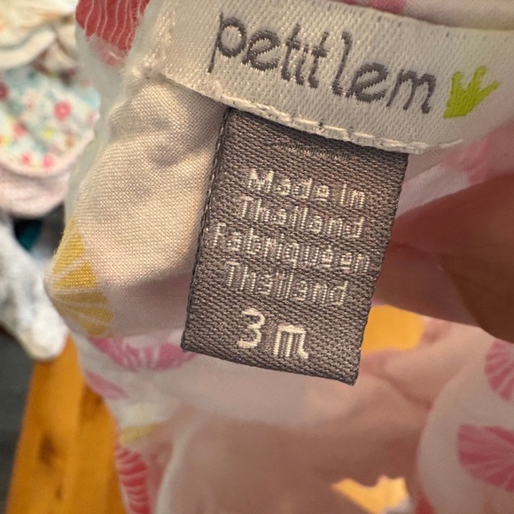 Petit Lem White Dress with Pink & Yellow Sunburst Print and Pink Bloomers - Picture 2 of 2